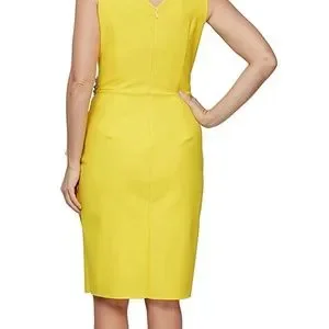 Alex Evenings Women's Slimming Short Ruched Dress with Ruffle